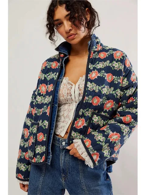 Stilla | Vintagesjakke Med Blomsterprint