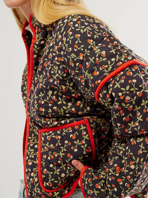 Stilla | Vintagesjakke Med Blomsterprint