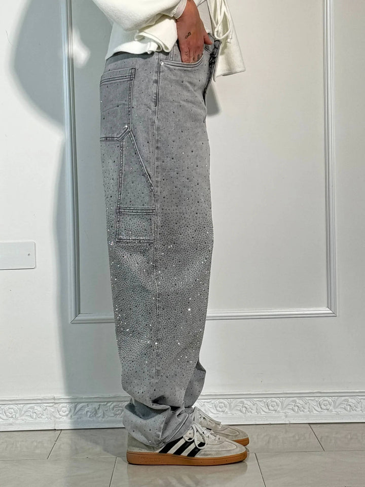 Stilla | Jeans Med Skinnende Detaljer Trendy Og Komfortable