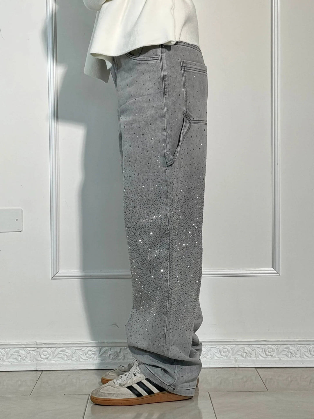 Stilla | Jeans Med Skinnende Detaljer Trendy Og Komfortable