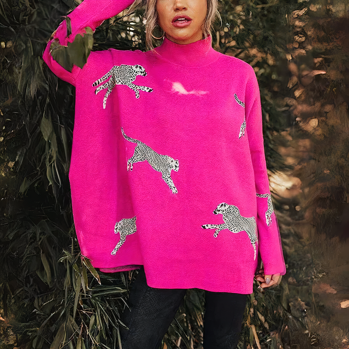 Stilla | Leopardmønster Damepullover