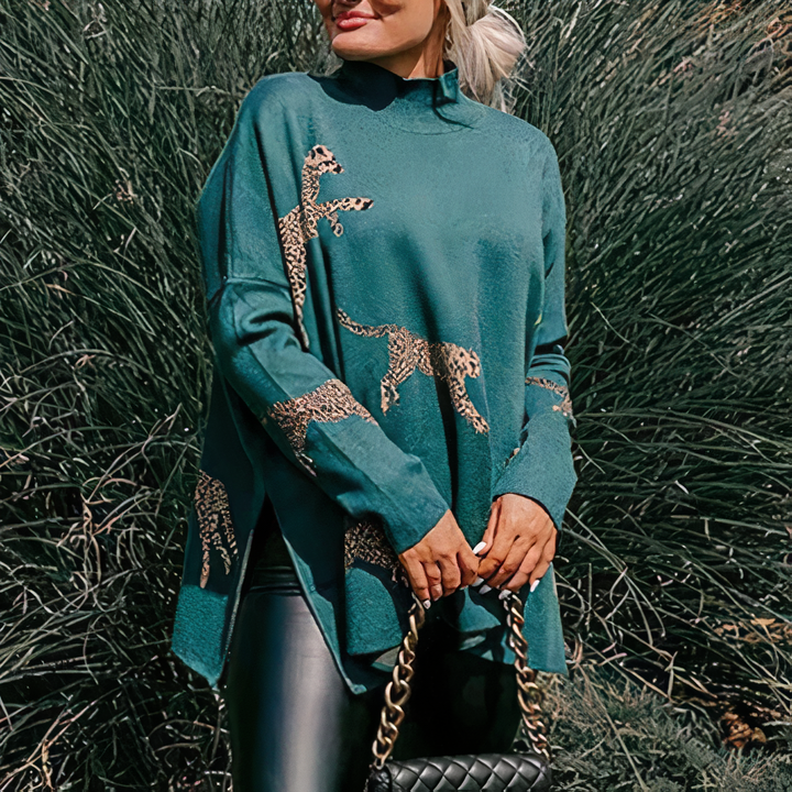 Stilla | Leopardmønster Damepullover