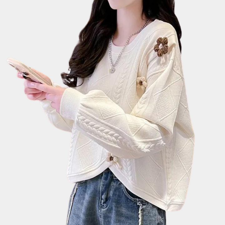 Stilla | Pullover Floral Struktureret Elegant Til Kvinder