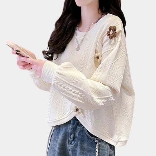 Stilla | Pullover Floral Struktureret Elegant Til Kvinder