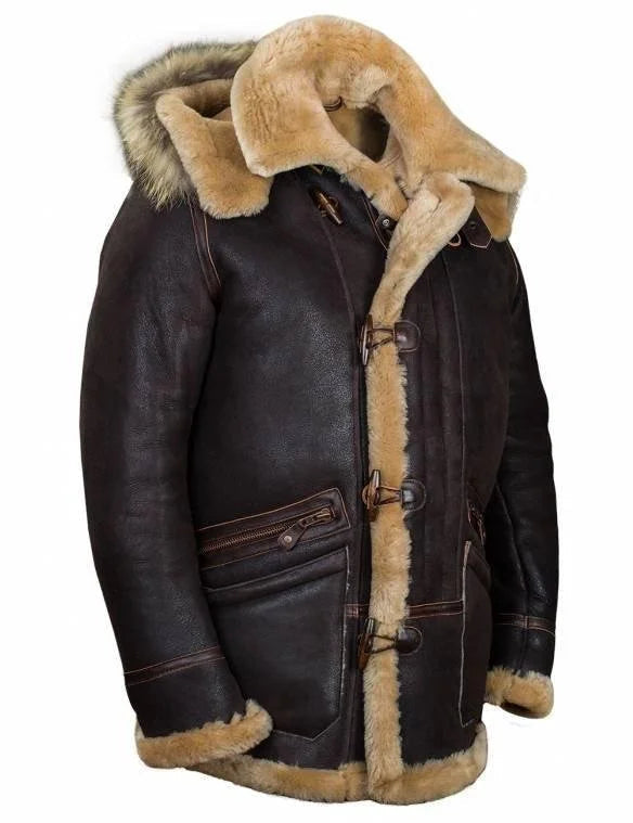 Stilla | Hætte Læderlook Blødt Foder Knaplukning Løs Pasform