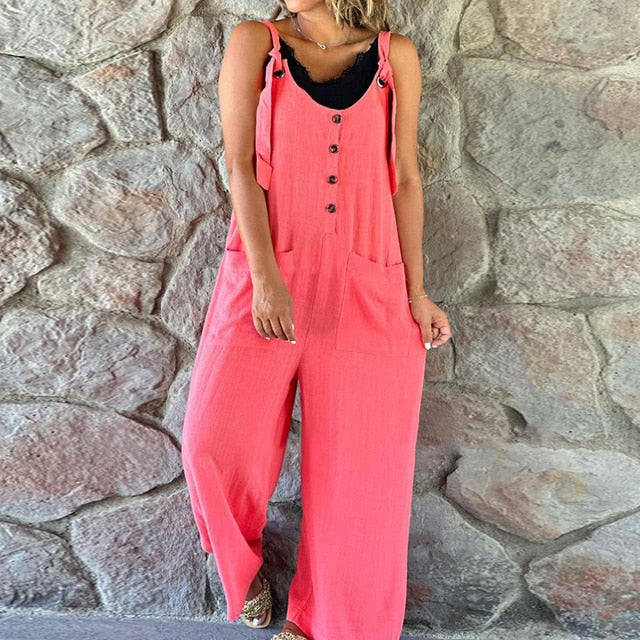 Stilla | Ærmeløs Taske Løse Jumpsuits