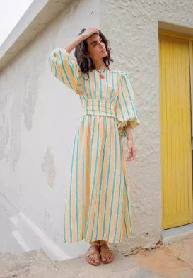 Stilla | Linned Midi Kjole