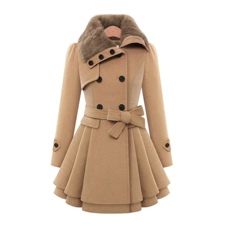 Stilla | Trench Chic Med Vegetabilsk Pels-look For Et Luksuriøst Look