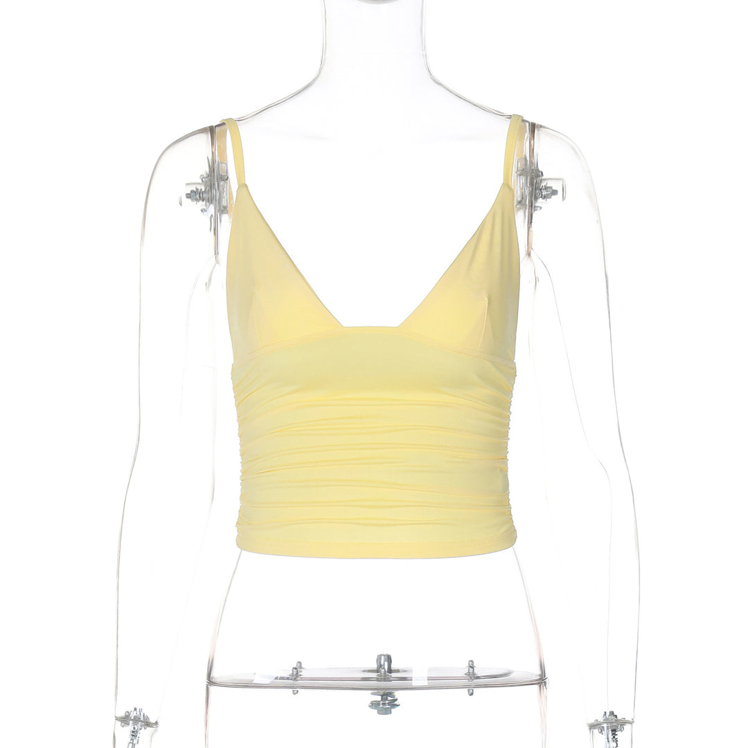Dame Crop-Top med asymmetrisk snit og tætsiddende silhuet Skovae