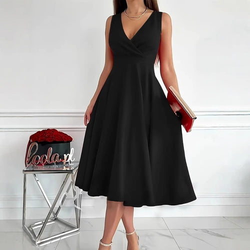 Dame Elegant Draperet A-linje Kjole Stilla