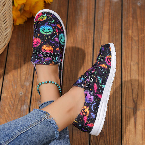 Dame Slip-On Sneakers med farverigt motiv og behageligt tekstil-overmateriale Stilla