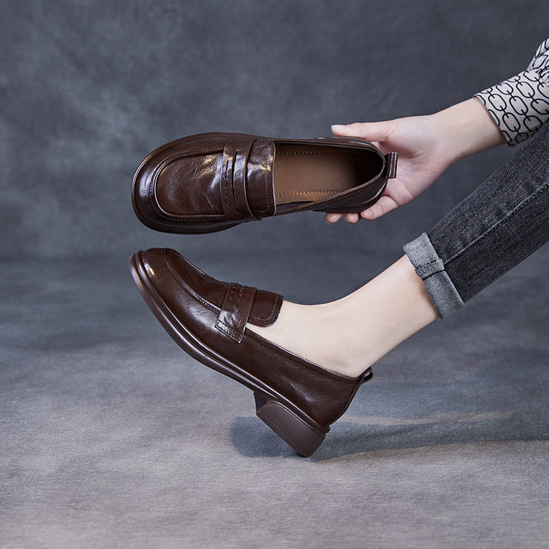 Dame Klassiske Læder Slip-On med Behageligt Sål Stilla