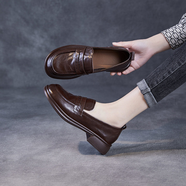 Dame Klassiske Læder Slip-On med Behageligt Sål Stilla