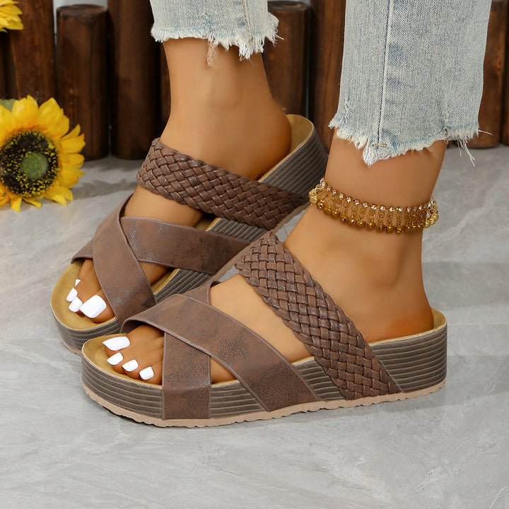 Dame Wedge-sandaler med flettet design og komfortabelt fodseng Stilla