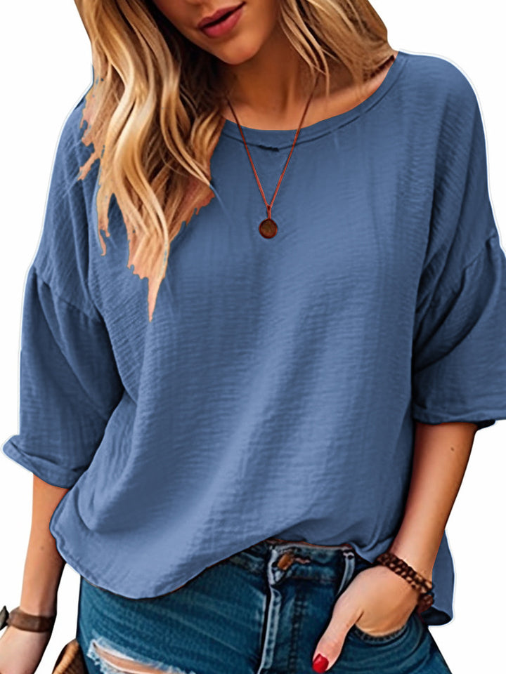 Dame afslappet oversized overdel med struktureret look Stilla