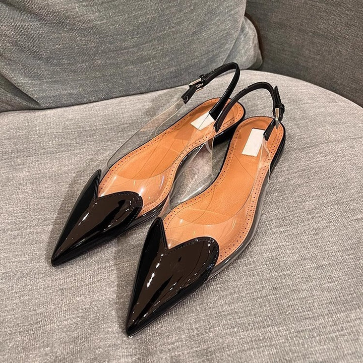 Dame transparente spids Slingback-flats Stilla