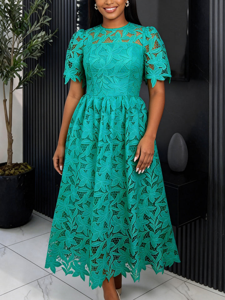 Dame spids maxi-kjole med blomsterdesign Skovae