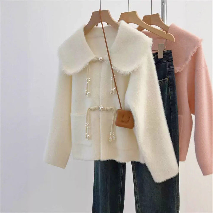 Kvinders stilfulde cardigan med perle detaljer Stilla