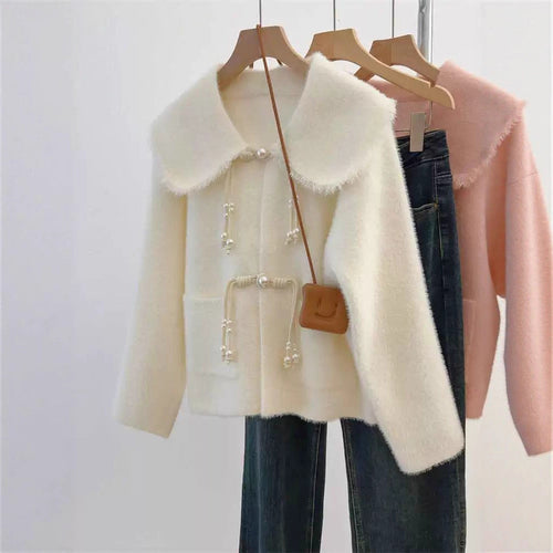 Kvinders stilfulde cardigan med perle detaljer Stilla