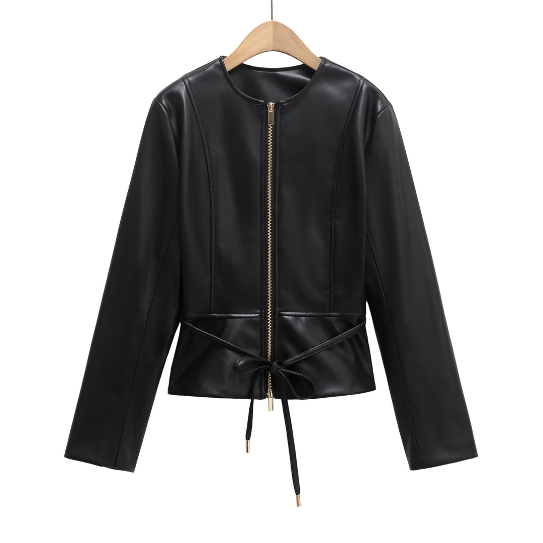 Femme Künstlærred Cropped Jakke med justerbart Taljebælte Stilla