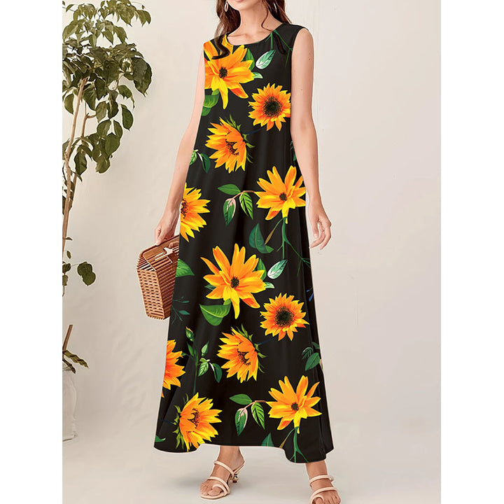 Dame maxikjole med blomsterprint Stilla