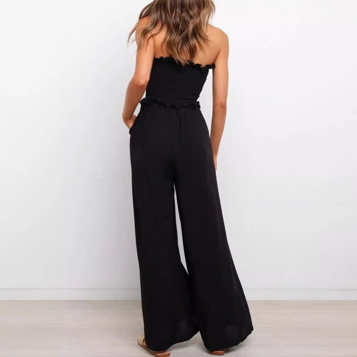 Dame strapless bredbenet jumpsuit Stilla