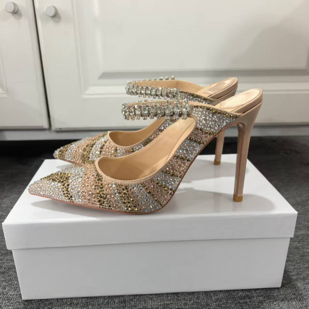 Femme Krystaldekoreret Slingback-Hæle Stilla