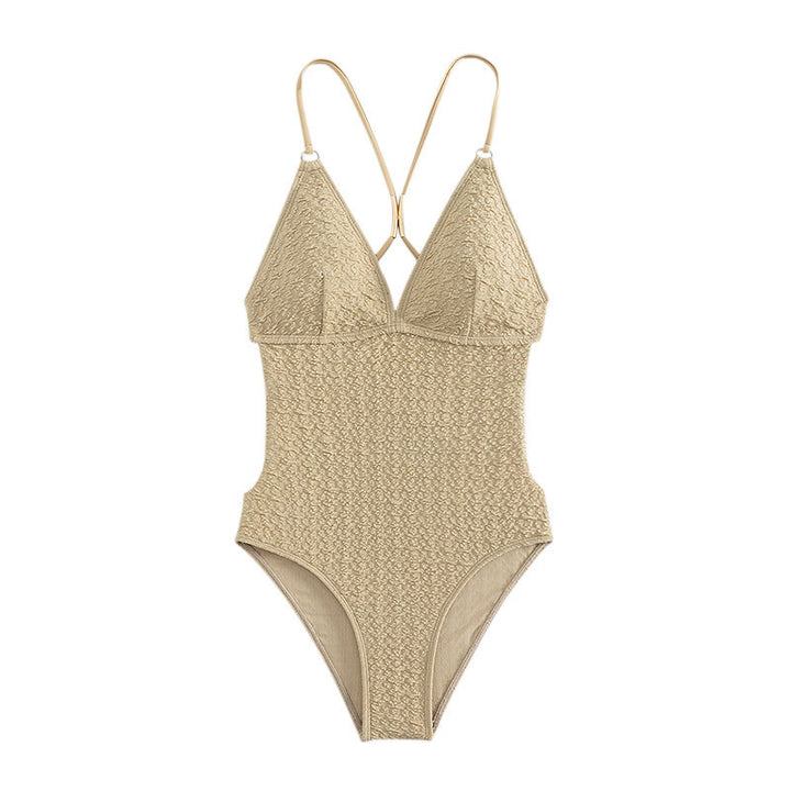 Dame one-piece badedragt med draperet design og moderne stropper Stilla