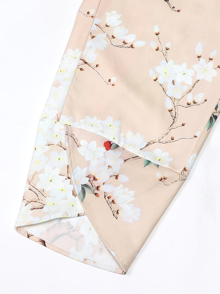 Dame Floral Print Bred Ben Bukser Stilla
