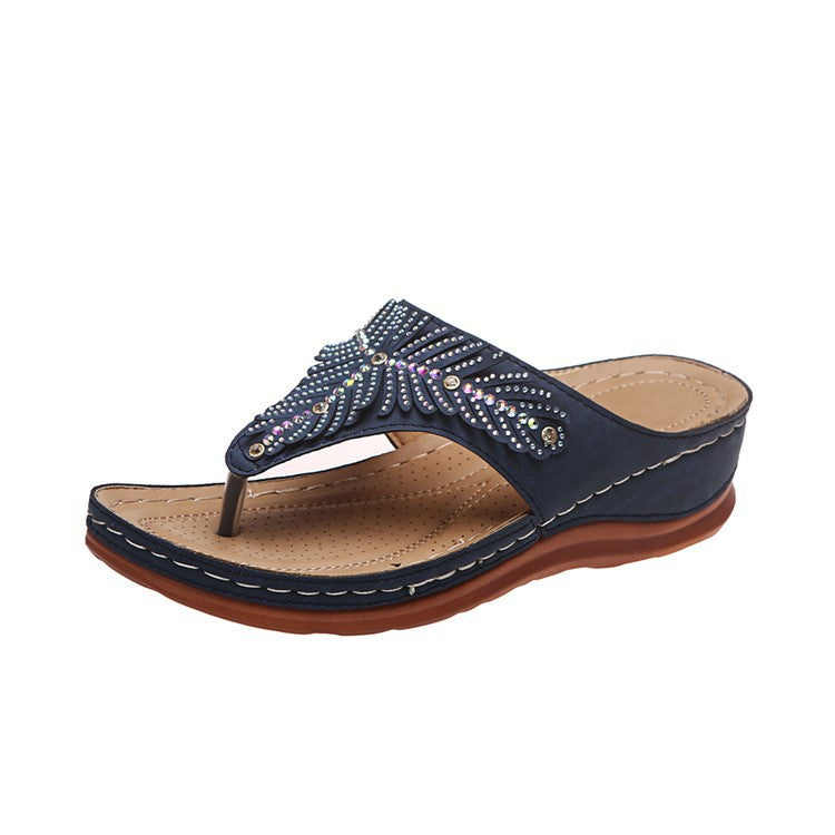 Dame Elegante Pyntede Flip-Flop Sandaler Stilla