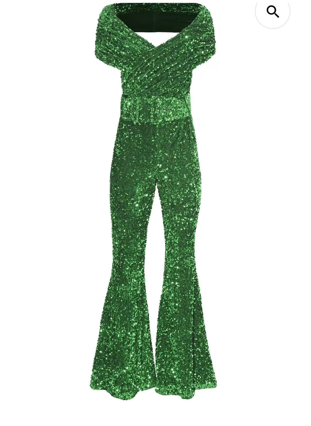 Damer Glamorous Jumpsuit med Glitrende Paillet Gradient og Bred Ben