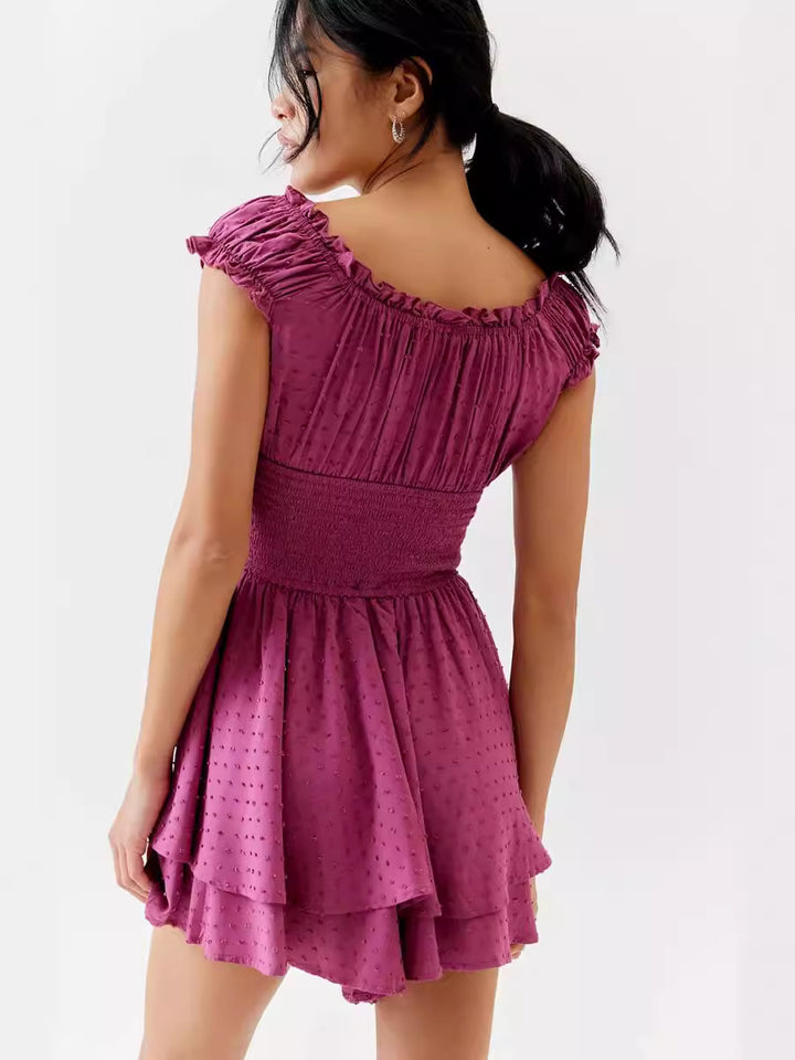 Femme Off-Shoulder Ruffle Mini Kjole Stilla