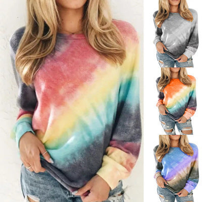 Dame afslappet oversized sweatshirt med moderne farvegradient Stilla