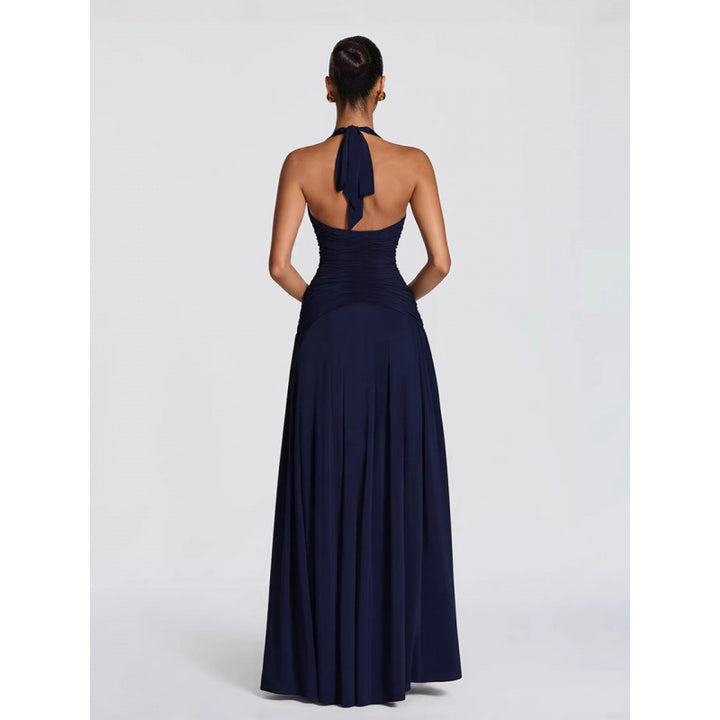 Damen Maxikleid mit raffiniertem Wickeldesign und elegantem Taillenbund Skovae