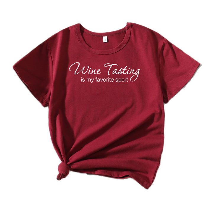 Dame Fritid Vin Nydelse T-shirt Stilla