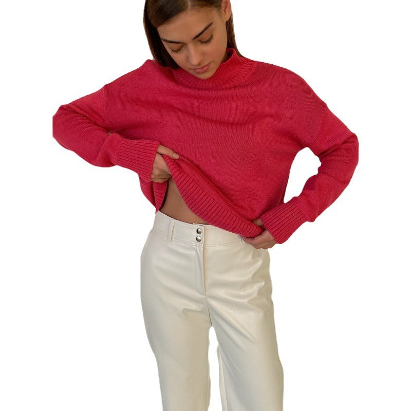 Dame hyggelig rullekrave sweater Stilla