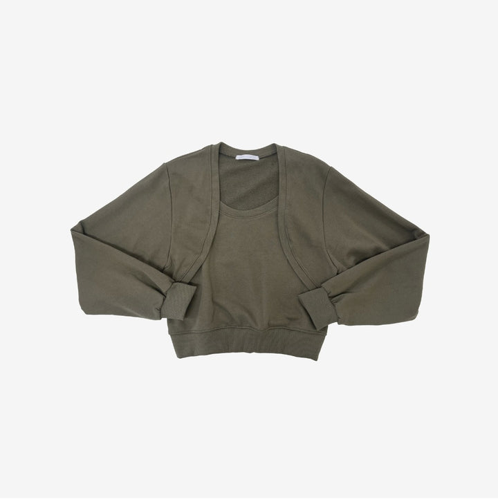 Dame cropped sweatshirt jakke med bløde ærmer Stilla