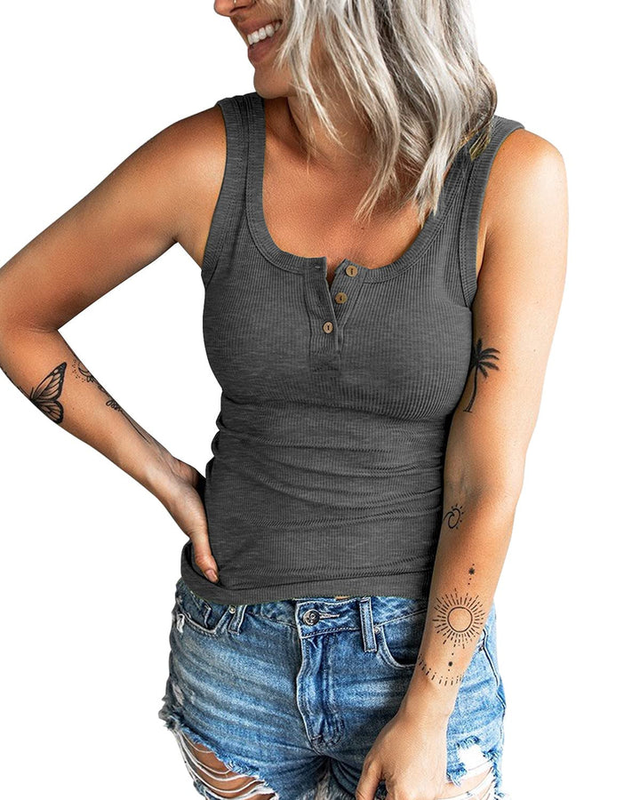 Kvinder Rib-Henley-Top Stilla