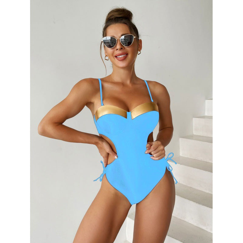 Dame one-piece badedragt med skiftende overdel og justerbare stropper Skovae