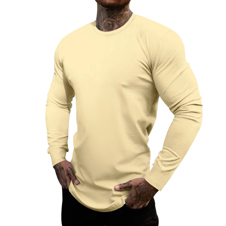 Herre langærmet T-shirt lavet af åndbart materiale med tætsiddende pasform Stilla