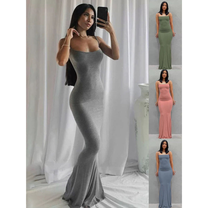 Dame Elegant Slip Maxi Kjole Stilla