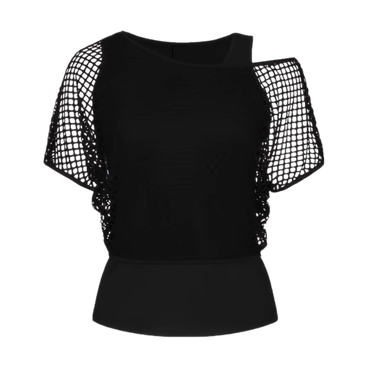 Dame Mesh Overlay Afslappet Top Stilla