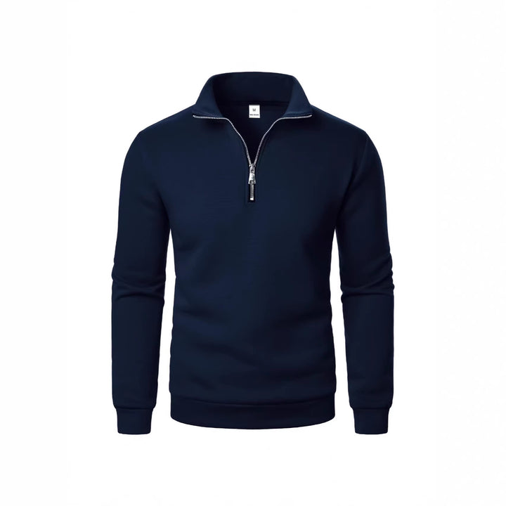 Herresweatshirt med lynlås og moderne stående krave Skovae