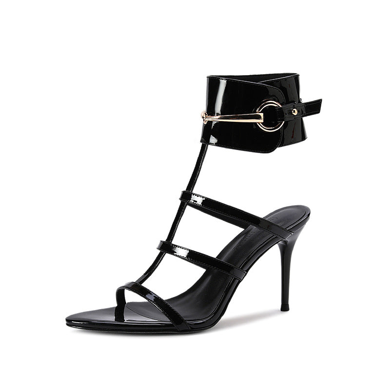 Damer Elegante High-Heel Rem Sandaler med Ankelsnøre Detalje Stilla