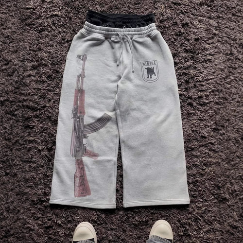 Dame sweatpants med unik grafiktrykmønster og elastisk talje Skovae