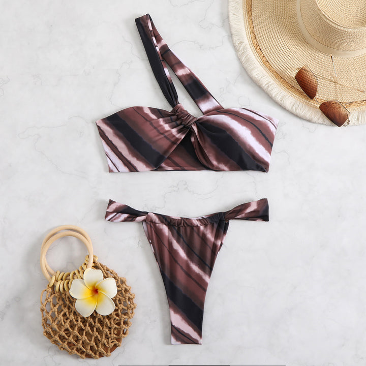 Dame Bikini-sæt med legende blomster-design Skovae