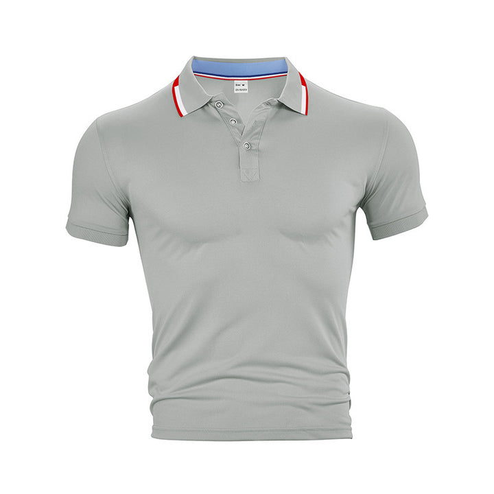 Herrer poloshirt med fugttransporterende teknologi og kontrasterende kraveaccentuer Stilla