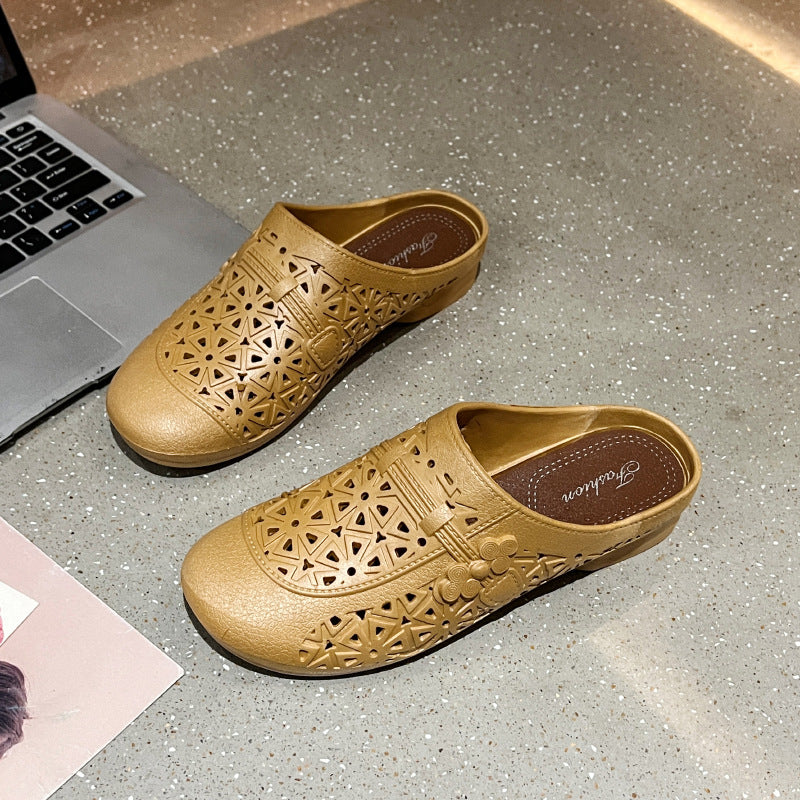 Dame Åndbare og skridsikre Clogs med blomster cut-out design Stilla