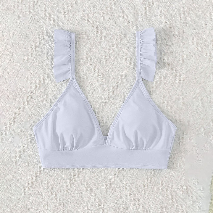 Dame triangle-bikini top med modiske flæsedetaljer og justerbare stropper Stilla