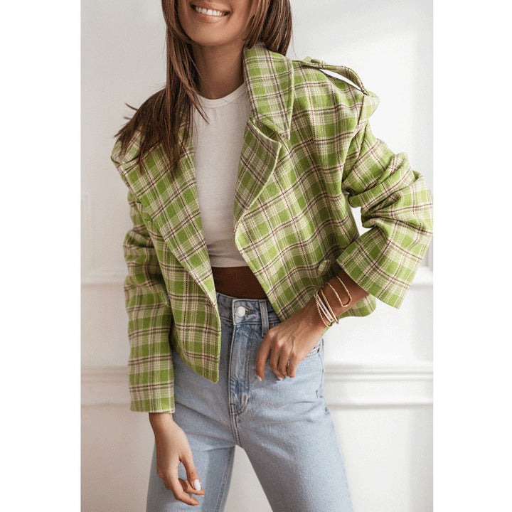 Dame Ternet Kort Blazer i Moderne Stil Stilla